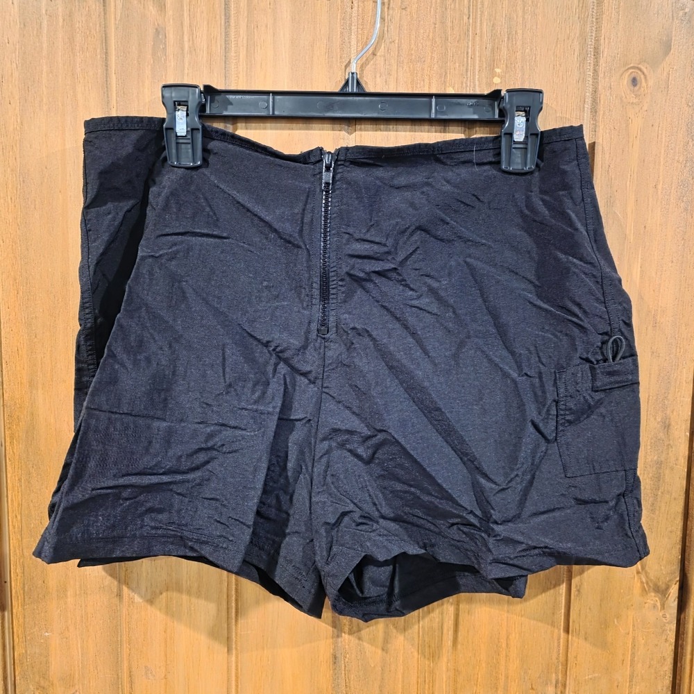 Catalina Swim Shorts Womens Large Navy Blue Outdoor Nylon Zip Closure High Waist